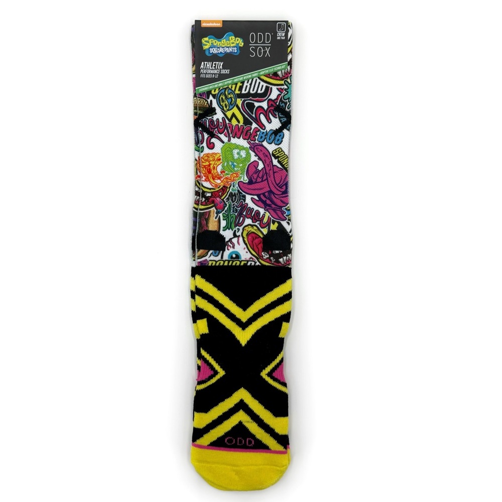 Odd Sox SpongeBob Athletic Crew Socks Mens Womens Nickelodeon Y2K Fun Gift